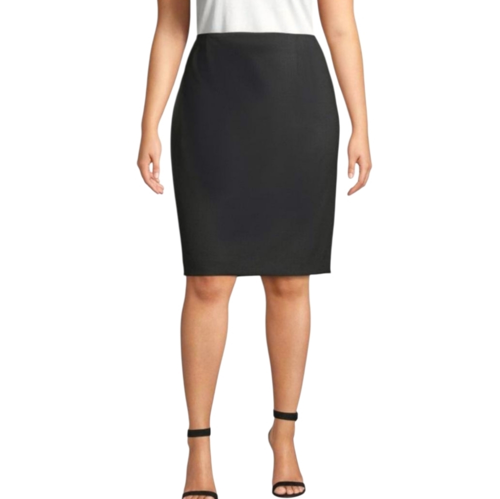 Lafayette 148 New York Black Wool Blend Pencil Skirt